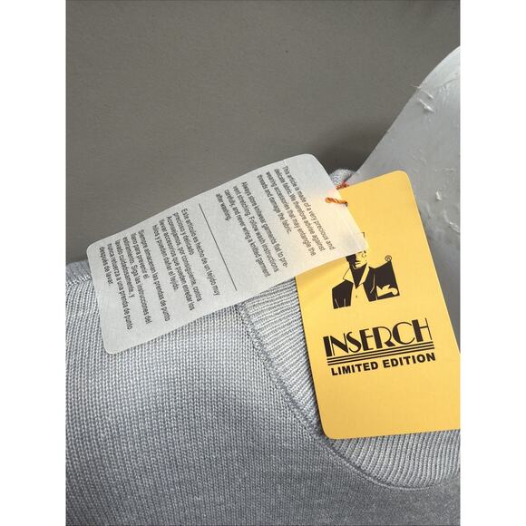 INSERCH ACRYLIC LIMITED EDITION MOCK NECK SWEATER MENS XL GREY NEW PREPPY CASUAL - Picture 3 of 9